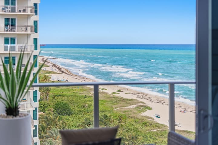 The beach and dunes seen from the residence balcony