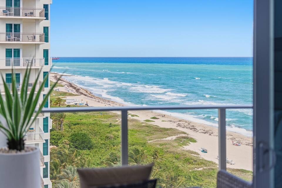 The beach and dunes seen from the residence balcony